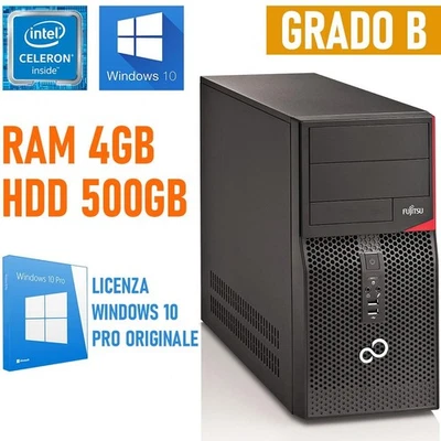 Desktop Computer Fujitsu Esprimo P420 E85 + Celeron 4GB 500GB HDD Win 10 - Image 1 of 3