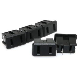 E-outstanding US Socket 5PCS 2 Pins 15A/125V AC Panel Mount Power Black - Picture 1 of 4
