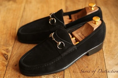 Gucci Negro Gamuza Plata Bit Mocasines Zapatos Para Hombre UK 9.5 US 10.5 EU 43.5 Foto 1 de 4