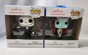 Jack Skellington And Sally Nightmare Before Christmas Hallmark Ornaments Funko - Picture 1 of 11