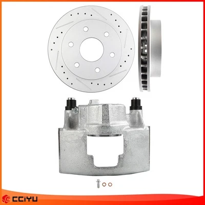 Front Disc Rotors + Left Brake Caliper For Chevy GMC K1500 Suburban K2500 Yukon — 第 1/4 张图片