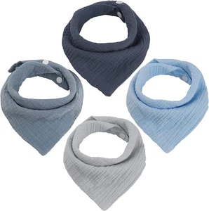 WD&CD Baby Bandana Drool Bib (4 Pack) Adjustable Absorbent Soft Snap Drool Bi... - Picture 1 of 16