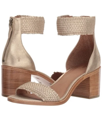 Sandálias de salto FRYE Bianca tecido com zíper nas costas  - Imagem 1 de 4