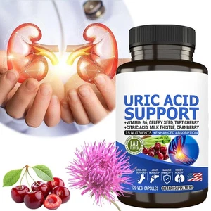Uric Acid Gout Cleanse Supplement -Celery Seed Tart Chanca Joint Pain a/y - Picture 1 of 9