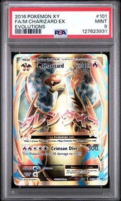 Pokémon TCG Mega-Charizard-EX Evolutions Holo Full Art Ultra Rare 101/108 PSA 9 - Image 1 of 3