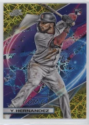 2022 Cosmic Chrome Gold Interstellar Refractor /50 Yonny Hernandez #57 Rookie RC - Image 1 of 2