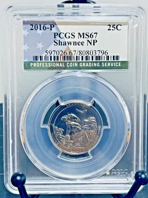 2016-P Washington Quarter Shawnee NP PCGS MS67 Mint State 67 #80803796 - Image 1 of 2