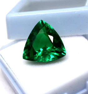 Natural Colombian Green Emerald In Trillion Cut Ring Size 10.00Ct Certified Gems - Picture 1 of 4