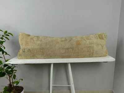Long Lumbar Pillow Turkish Rug Pillow Decorative Bed Pillow Body Pillow Bench P - Image 1 of 4
