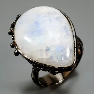 Jewellery 26 ct+ Natural Moonstone Ring 925 Sterling Silver Size 7 /R436818 - Image 1 of 4