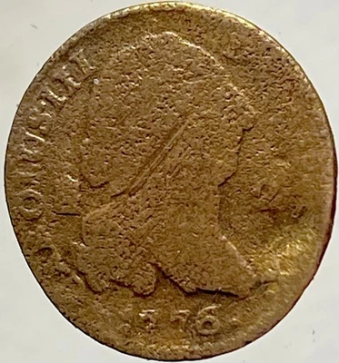 1776 2 Maravedis Spain King Charles III 2 Maravedis Spanish Scarce Date - Image 1 of 4