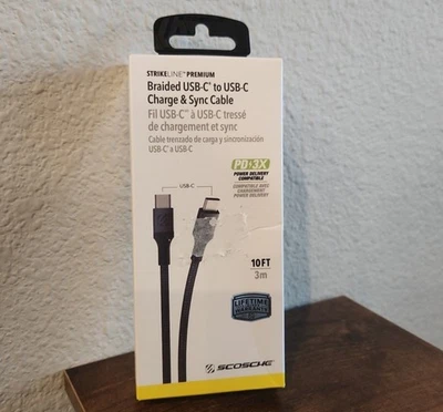 Scosche 10FT Strikeline Premium USB-C Braided Charge & Sync Cable (CAB10-SP)™ - Image 1 of 2
