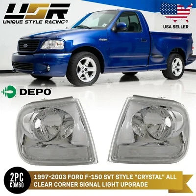 Pair of Euro Clear Corner Signal Lights For 2001-2003 Ford F-150 F150 SVT Truck Foto 1 de 4