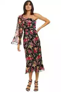 TALULAH Midnight Fiesta Floral Midi Party Dress Size 12 AU - Picture 1 of 8