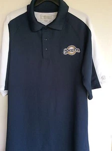 MLB Milwaukee Brewers Polo Shirt Medium Golf Shirt Two Tone - Bild 1 von 3