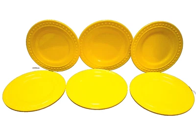 Home Expressions JC Penney Yellow Melamine Salad Plates Set of 6 - Image 1 of 4