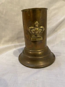 Vintage Messing Stumpenkerzenhalter mit dekorativer Krone - Bild 1 von 6
