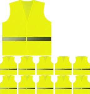 10 Pack Child 360 Degree Safety Vest Yellow, Reflective High Visibility Silver S - Picture 1 of 5