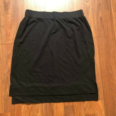 H By Bordeaux Black Casual Pencil Skirt Slits Sides Elastic Waist L New - Image 1 of 4