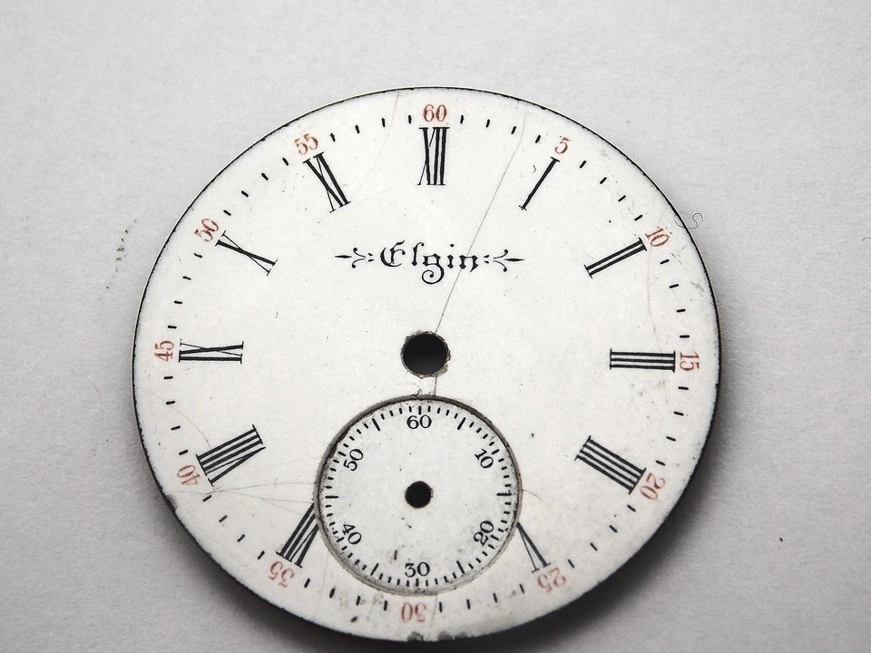 Reloj Elgin blanco 28,88 mm esfera para relojes de bolsillo vintage antiguo Foto 1 de 1