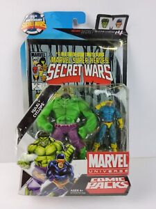 2009 Marvel Secret Wars 4 Comic Pack w/ Hulk and Cyclops Figure Set NEW