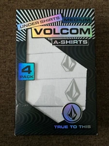New Volcom Mens Tank Tops Ribbed Under Shirts 4 Pack MEDIUM * WHITE - Picture 1 of 5