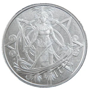 Aztec Goddess of Water | Chalchiuhtlicue - 1 oz .999 Fine Silver Round - Picture 1 of 3