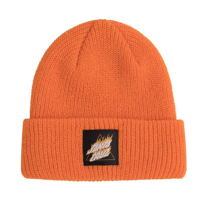 Santa Cruz FLAMED NOT A DOT Long Shoreman Skateboard Beanie ORANGE - Image 1 of 2