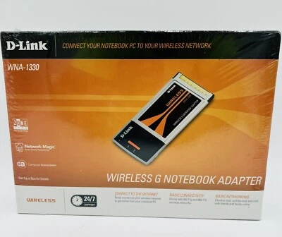 D-LINK WNA-1330 RANGEBOOSTER G NOTEBOOK ADAPTER WIRELESS NEW IN BOX SEALED - Image 1 of 4