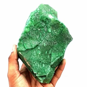 DYED NATURAL CERTIFIED 8375 CT COLOMBIA ROUGH GREEN EMERALD GEMSTONE EKN - Picture 1 of 11