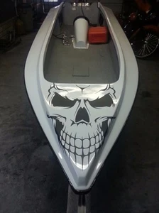 2 Skull Decals 12" vinyl large Graphic sticker Car Truck Boat tailgate window v1 - Bild 1 von 2