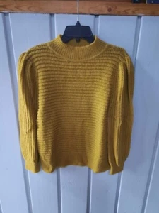 Suéter Kate Spade Dorado Pasas Suelto Tejido Alpaca Cuello Simulado Talla L Nuevo con Etiquetas - Imagen 1 de 6