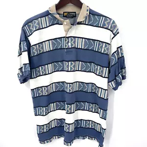 Vintage Golden Bear by Jack Nicklaus Hemd Herren Large gestreift geometrisch adrett y2k - Bild 1 von 13