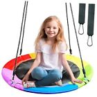  40" Saucer Tree Swing for Kids - 700Lb Weight Capacity, 900D Rainbow