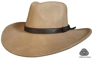 Sombrero de vaquero aplastable para hombre o mujer 100 % lana estilo stetson sombrero occidental - Imagen 1 de 2