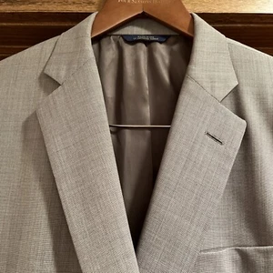 44L Brooks Brothers 1818 Madison Saxxon Beige Sport Coat 2-Button Blazer EUC - Picture 1 of 11