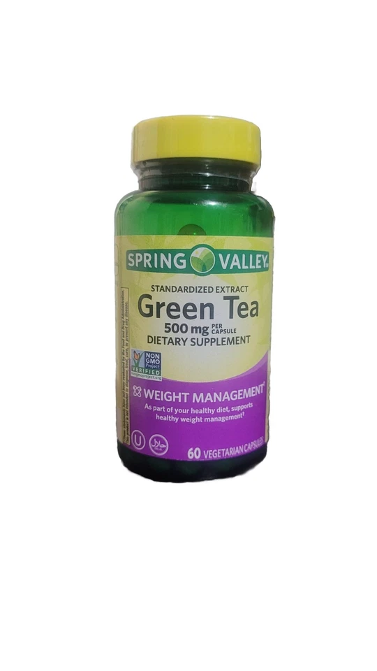 Extrato de chá verde Spring Valley cápsulas vegetarianas, 500 mg, 60 unidades - Imagem 1 de 1