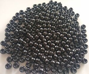 Black Opaque Pony Beads Loose Barrel Plastic 9mm 50 100 250 500 1000 