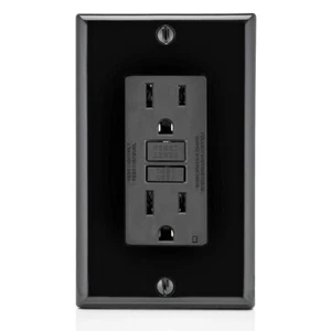 LEVITON GFNT1-E NERO SMARTLOCKPRO SLIM GFCI PRESA ILLUMINATA con WP *C13 - Foto 1 di 3