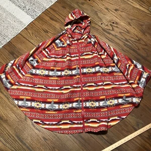 Rare Vintage 90s Hysteric Glamour Vixen Girl Aztex Fleece Poncho Hoodie O/S - Picture 1 of 4