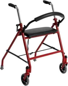 Faltbarer Rollator auf Rädern Metall mit gepolsterter Sitzlehne leichte Rahmengriffe USA - Bild 1 von 1