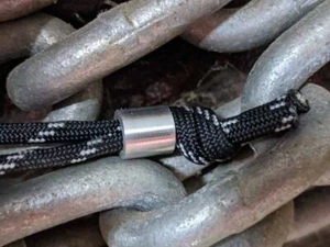 Simple Small Aluminum Lanyard Bead with Free Paracord Lanyard - Picture 1 of 7