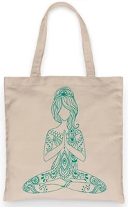 Yoga Namaste Tote, Grocery Tote, 100% Cotton Canvas Premium Tote - Picture 1 of 6