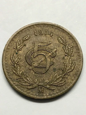 1914 Mexico 5 Centavos Mo XF+ #6185 - Image 1 of 2