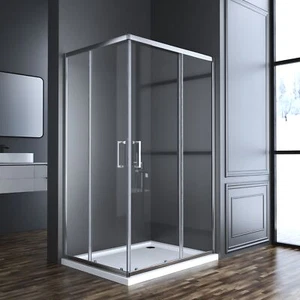 Duschkabine Duschabtrennung Schiebetür 90x75/80x80 Duschtür Duschwand ESG Glas - Bild 1 von 21