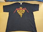 Vintage Metallica 2007 T-Shirt Gildan XL Licensed Black Short Sleeve Tee