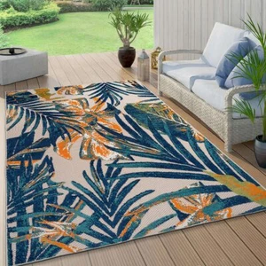 Rugshop Tropical Floral Leaves Indoor/Outdoor Area Rug 8'8" x 12' Multi - Picture 1 of 7