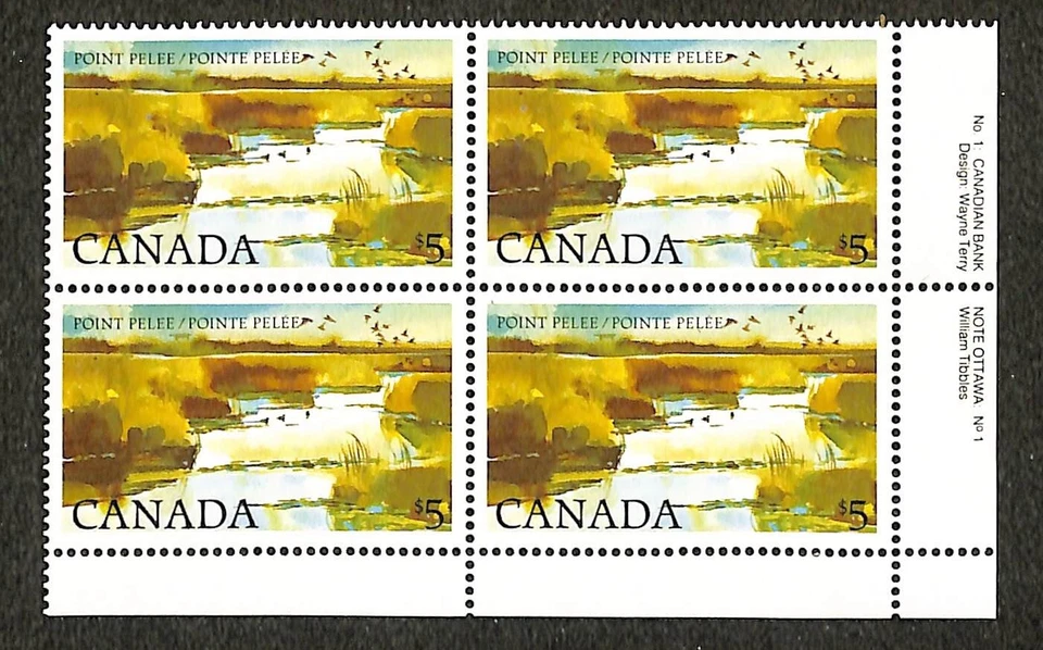 CANADA - SCOTT 937 -VFNH -  LR PLATE BLOCK - PLATE 1 - NATIONAL PARKS - 1983 - Image 1 of 1