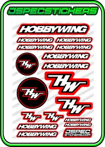 HOBBYWING RC STICKER A5 ESC BRUSHLESS MOTOR XR10 SENSOR CRAWLER DRIFT RED NEW - Picture 1 of 8