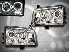 06 07 08 DODGE CHARGER DUAL HALO CCFL LED PROJECTOR HEADLIGHTS CHROME HEAD LAMPS
